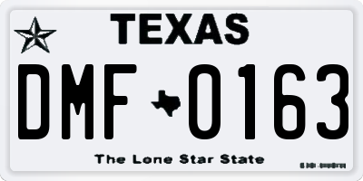 TX license plate DMF0163