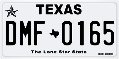 TX license plate DMF0165