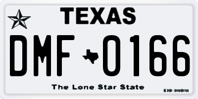 TX license plate DMF0166