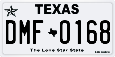 TX license plate DMF0168