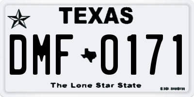 TX license plate DMF0171