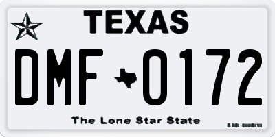 TX license plate DMF0172