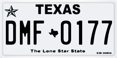 TX license plate DMF0177