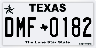 TX license plate DMF0182