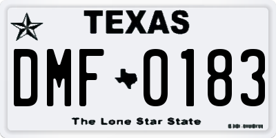 TX license plate DMF0183