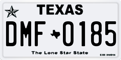 TX license plate DMF0185