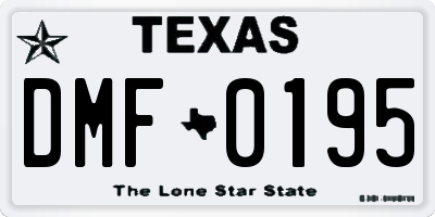 TX license plate DMF0195