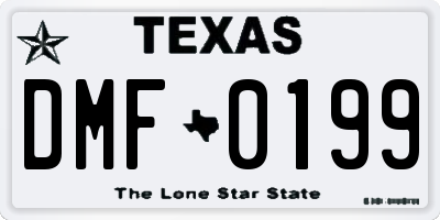 TX license plate DMF0199