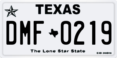 TX license plate DMF0219