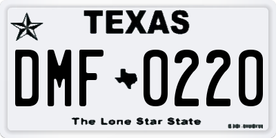 TX license plate DMF0220