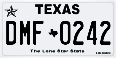 TX license plate DMF0242