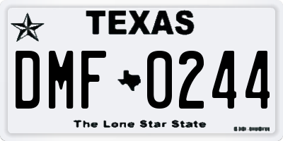 TX license plate DMF0244