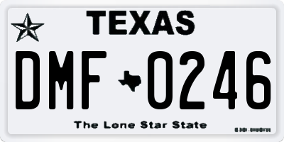TX license plate DMF0246