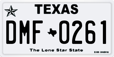 TX license plate DMF0261