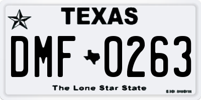 TX license plate DMF0263