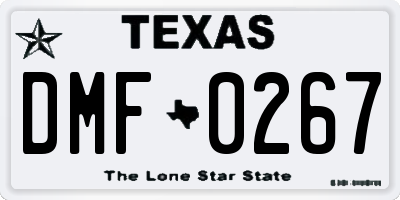 TX license plate DMF0267