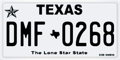 TX license plate DMF0268