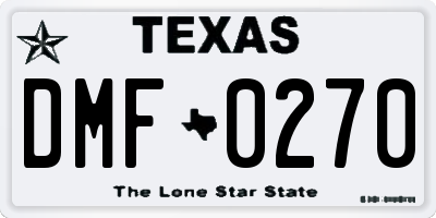TX license plate DMF0270