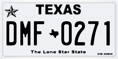 TX license plate DMF0271