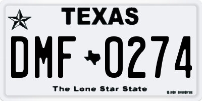 TX license plate DMF0274