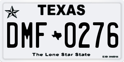 TX license plate DMF0276