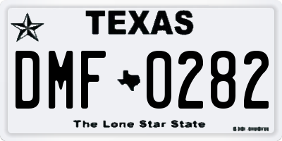 TX license plate DMF0282
