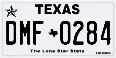 TX license plate DMF0284