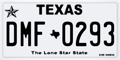 TX license plate DMF0293