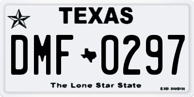 TX license plate DMF0297