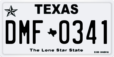 TX license plate DMF0341