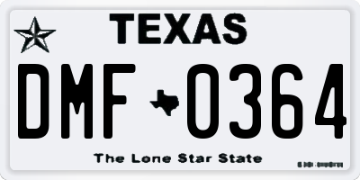 TX license plate DMF0364