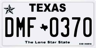 TX license plate DMF0370