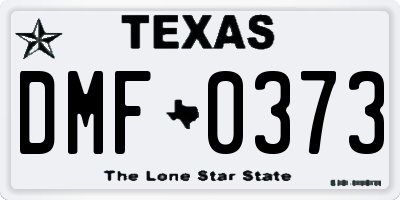 TX license plate DMF0373
