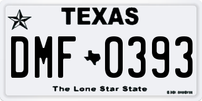 TX license plate DMF0393