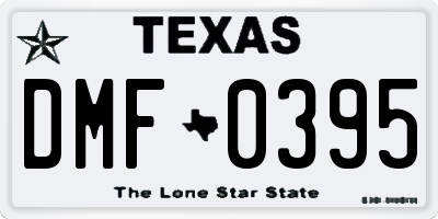 TX license plate DMF0395