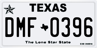 TX license plate DMF0396