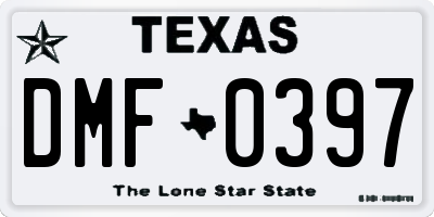 TX license plate DMF0397