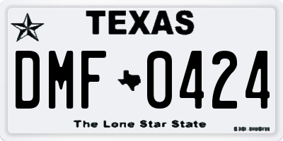 TX license plate DMF0424