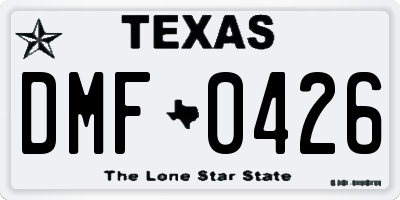 TX license plate DMF0426