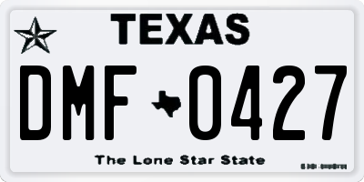 TX license plate DMF0427
