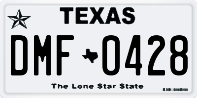 TX license plate DMF0428