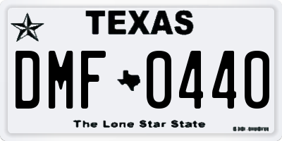 TX license plate DMF0440