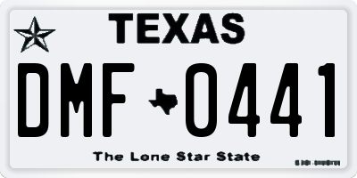 TX license plate DMF0441