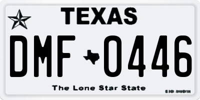 TX license plate DMF0446
