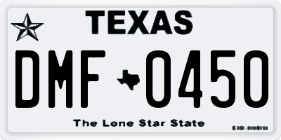 TX license plate DMF0450