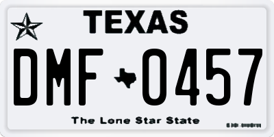TX license plate DMF0457
