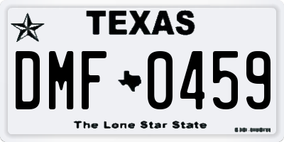 TX license plate DMF0459