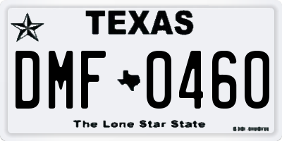 TX license plate DMF0460