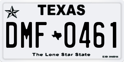 TX license plate DMF0461