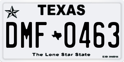 TX license plate DMF0463